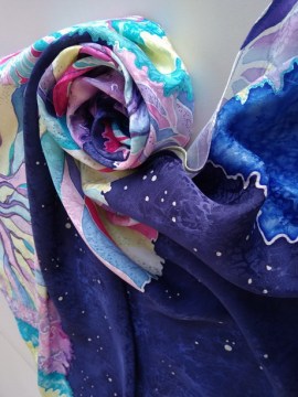 shawl_batik_handmade_winter_forest_silk_art