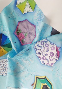 umbrella_batik_silk_scarf_handmade